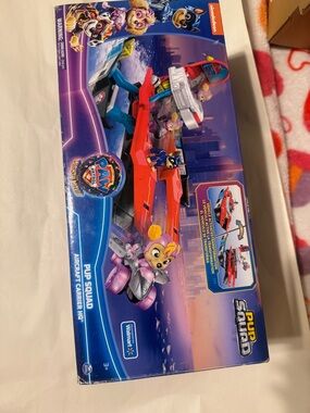 Paw Patrol Pup Squad Aircraft Carrier Playset - Red, Blue & Purple